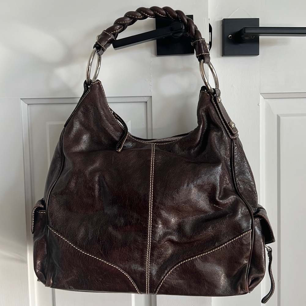 Francesco Biasia Chocolate Brown Leather Bag